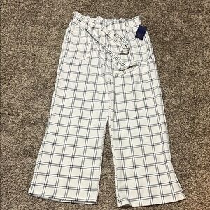 Checkered Wide-Leg Pants